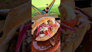 torta de carnitas 🤣 mexicanfood tortas foodclips [upl. by Lletnahc]