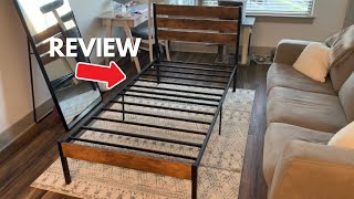 VECELO Platform Bed Frame with Wood Headboard  Quick Review [upl. by Dowdell969]