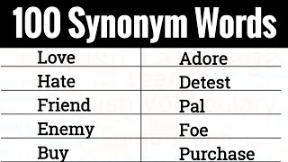 Learn 100 Common Synonym Words in English To Improve Your Vocabulary [upl. by Aierbma100]