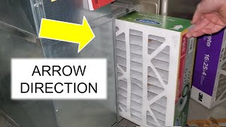 Proper Way to Replace a Home Furnace Filter  Arrow Direction [upl. by Kendry]