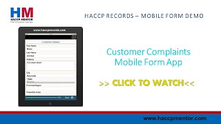 Customer complaints Mobile Form  HACCP Records [upl. by Josselyn984]