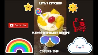 Mango Milkshake Recipe  Aam Ki Milkshake  घर का बना मैंगो मिल्कशेक  Milkshake by Litas kitchen [upl. by Adnalra]