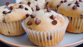 Easy Chocolate Chip Muffins Super Soft Moist amp Fluffy Muffins 🧁 Egg Free [upl. by Laise836]