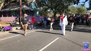 Delcambre High quotPride of Pantherlandquot Marching Band  Bayou Mardi Gras Parade 2024  New Iberia LA [upl. by Neumeyer465]