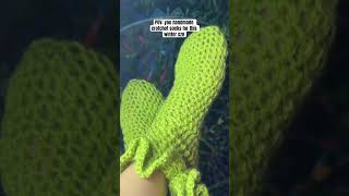 Warm Woolen Ruffle Socks Yarn Fashion Trends 🪡 artistsonyoutube sockshorts fashiondesign [upl. by Ardnasirhc]