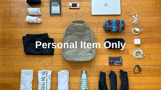 Personal Item Only Travel  Minimalist Pack With Me  Day Owl Slim [upl. by Kerred]