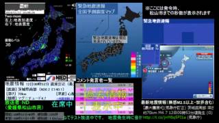 ニコ生 緊急地震速報 20141112 茨城県南部最大震度4＋奈良県震度2【TSアーカイブ lv199158871】 [upl. by Andris]