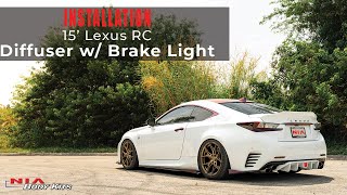 20152018 Lexus RC Diffuser Install  NIA Body Kits [upl. by Yrrum]