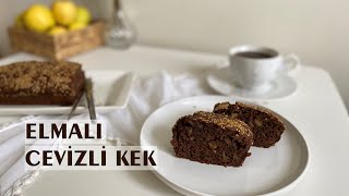 ELMALI CEVİZLİ KEK TARİFİ  TAM ÖLÇÜ ELMALI KEK  KEK NASIL YAPILIR  KEK TARİFİ [upl. by Ahsinek]