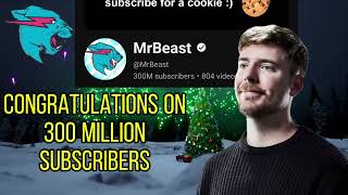 MrBeast 300 MILLION SUBSCRIBARS CONGRATULATION on behalf of updateshort [upl. by Bolten]