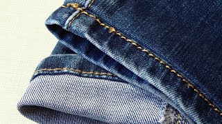 How to Shorten Jeans with Original Hem [upl. by Karee]