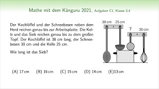 Wie lang ist das Sieb Findest du es heraus  Känguru Wettbewerb 2021  Klasse 3 und 4 [upl. by Odlanyar]