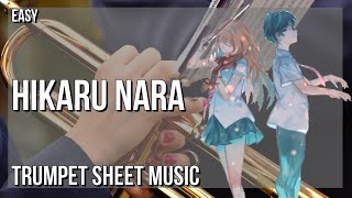 SUPER EASY Trumpet Sheet Music How to play Hikaru Nara Your Lie In April by Goose House [upl. by Leamsi]