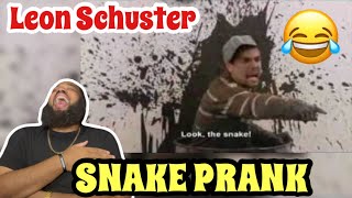 🇿🇦 LEON SCHUSTER SNAKE PRANK SCHUKS TSHABALALA  REACTION 😂 [upl. by Ateikan]