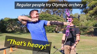 Regular people try Olympic archery  What is an Olympic recurve bow [upl. by Hellene989]