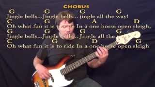 Jingle Bells Christmas Bass Guitar Cover Lesson w LyricsChords [upl. by Roch]