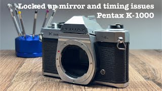 Pentax K1000  Repair of locked up mirror and shutter timing issues [upl. by Ecinaj]