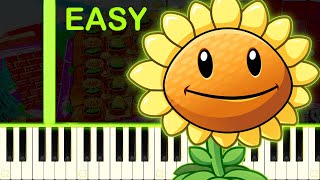 GRAZE THE ROOF  PLANTS VS ZOMBIES  EASY Piano Tutorial [upl. by Brice343]