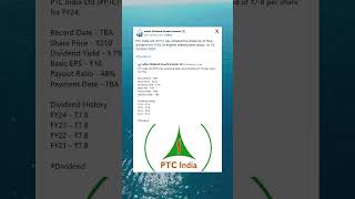 PTC India Ltd Final Dividend for FY24 Credited in Bank Accounts StockMarket Dividend Stocks [upl. by Harutek539]