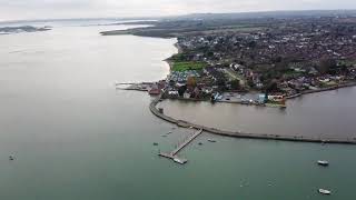 Drone footage of Emsworth Harbour in the UK [upl. by Ellerret]