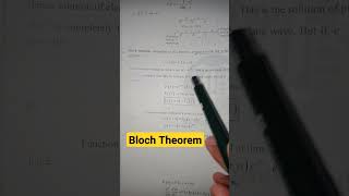 Bloch Theorem Solid state physics csirnet [upl. by Aloap]