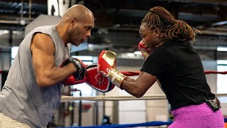 Claressa Shields shows off her skills ahead of Savannah Marshall fight  SalitaPromotions [upl. by Rusel654]