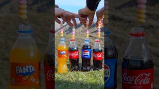 “Mentos in Coke Pepsi and Fanta Who will explode the hardest” 🔥😱 experiment mentos mentoscola [upl. by Nnahs]