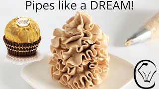 Ferrero Rocher Condensed Milk Buttercream Frosting Pipes like a DREAM Silky Smooth NO Powdered Sugar [upl. by Kcirdek]