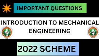 Introduction To Mechanical Engineering Vtu Important Questions In 5 minutes 🔥 [upl. by Waechter]