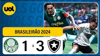 PALMEIRAS 1 X 3 BOTAFOGO  BRASILEIRÃO 2024 VEJA OS GOLS DA NOITE [upl. by Annawad319]