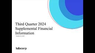 Labcorp Holdings LH Q3 2024 Earnings Presentation [upl. by Ayyidas]