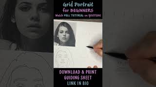 How to make a Grid Portrait with Pencil  Download Reference Image  Step by Step Guide [upl. by Llehcear]