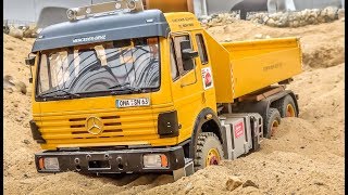 RC heavy load trucks work hard and Mercedes SK stuck [upl. by Lexi]