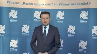 Minister Mariusz Błaszczak ogłosił kolejną edycję programu quotRazem Bezpieczniejquot [upl. by Enoyrt]