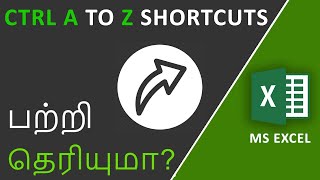 Ctrl A to Z Shortcut keys in Excel in Tamil [upl. by Jake]