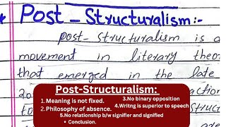 PostStructuralismDeconstruction literary theory with handwritten notes [upl. by Ennayhs]