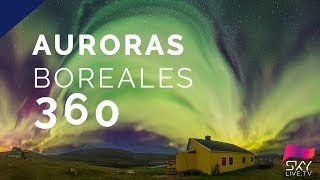 Auroras boreales en 360 desde Groenlandia [upl. by Ahsiekel514]