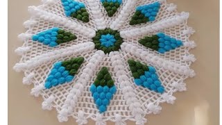 wow 😳 attractive crochet Doily THALPOSH table clothtable runner tutorial for beginners yt video [upl. by Acila]