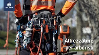 Attrezzatura da arrampicata Husqvarna per arboricoltori [upl. by Hubey]