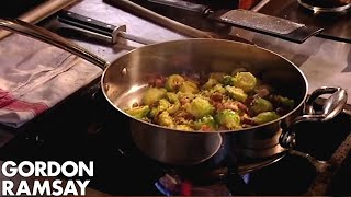 Gordon Ramsays Brussels Sprouts With Pancetta amp Chestnuts [upl. by Clementine]