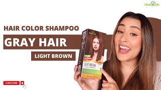 Herbishh Hair Color Shampoo for Gray Hair – PPD FREE Long Lasting amp DIY LIGHT BROWN  Herbishh [upl. by Htnicayh]