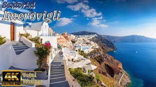 Island of Santorini Walking Tour Through the Narrow Streets of Imerovigli 4K [upl. by Cowles770]