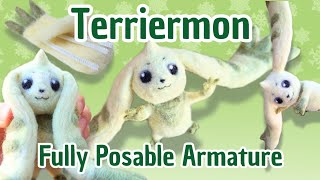 Terriermon with Posable Ears Needle Felting Tutorial  Digimon [upl. by Ahsaeym]