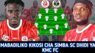 Kocha FADLU Ametangaza Mabadiliko Ya Kikosi Cha Simba Sc Leo Dhidi Ya KMC FC Simba Sc Vs KMC live [upl. by Battiste982]