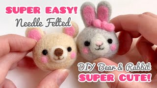 Easy DIY Needle Felting Bear amp Rabbit  Super Cute Craft Tutorial For Beginners [upl. by Aluk]