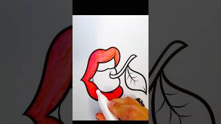 Cherry red lips youtubeshorts art coloringchannel coloring asmr [upl. by Erot443]