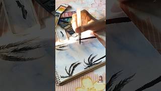 Beautiful landscape Painting for Beginners ☺️ art shorts diywithoishe [upl. by Nimajaneb]