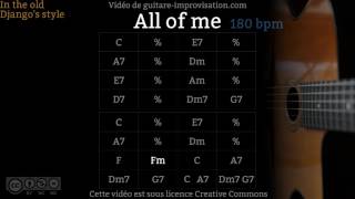 All of Me 180 bpm  Gypsy jazz Backing track  Jazz manouche [upl. by Ahpla]