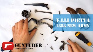 Pietta Model 1858 New Army 44Caliber  Complete disassembly and reassembly complete field strip [upl. by Ihana]