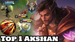 Wild Rift Akshan  Top 1 Akshan Gameplay Rank Sovereign [upl. by Carolina]